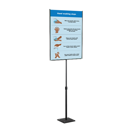 8 1/2 x 11 Lightweight Countertop Pedestal Displays - Adjustable Height Stand (Single Sided)