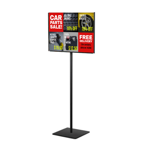 11 x 17 Lightweight Countertop Pedestal Sign Stand - Single-Sided With Fixed Height Post 18"