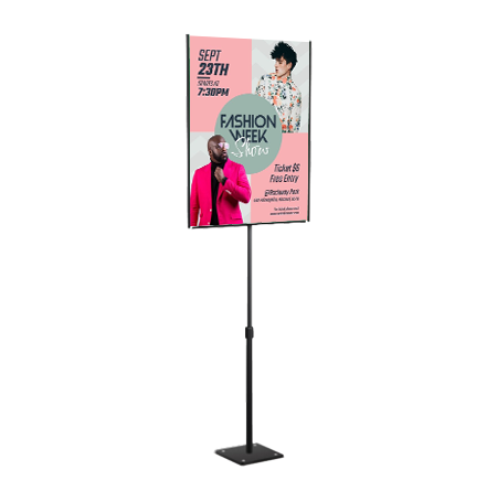 11 x 17 Lightweight Countertop Pedestal Display - Adjustable Height Sign Holder Stand | Double-Sided