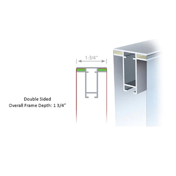 These 60" x 96" SEG Floorstands are Offered in Double Sided Models. 2-Sided Models will accepts 2 Separate Fabric Graphics.