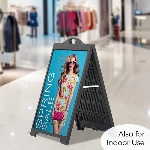 Perfect for Indoor Use - The A-Board has Rounded Soft Plastic Edges, which is ideal for High Traffic Areas