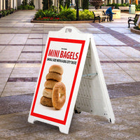 The Boss - A 24x36 Durable Plastic A-Frame for Self-Adhesive Graphics is built with Thick, Heavy Plastic which eliminates the need for Sand or Water to Weigh Unit Down