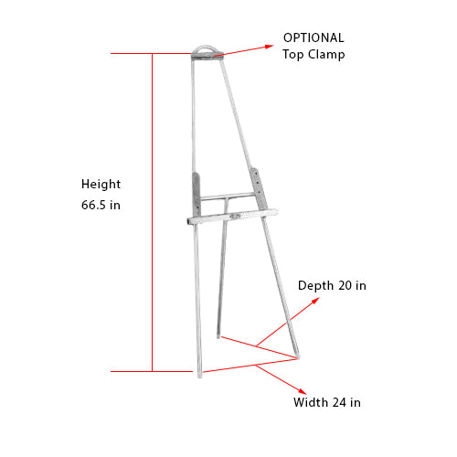 ULTRA-LUXURY SOLID Brushed Stainless Steel Easel Sign Stand comes with Adjustable Ledge, allows for Poster Boards, Framed Material and other Sign Material to be Displayed in an Elegant Manner. OPTIONAL: TOP CLAMP - Holds signs and posters in place to prevent from falling or moving from easel.