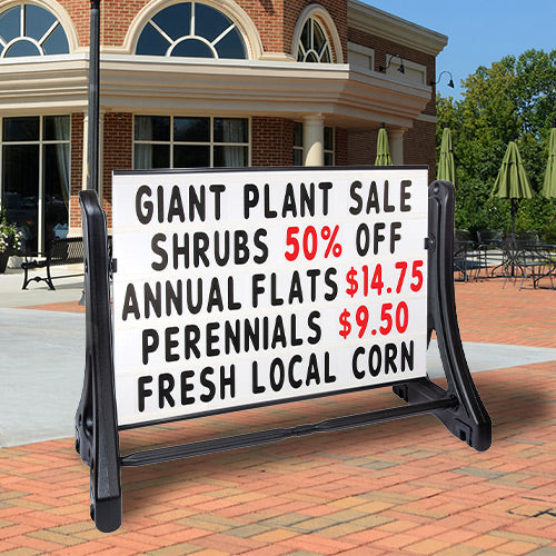 Wide Roadside Sidewalk Sign, 36x48 Outdoor Message Board with Changeable Letters