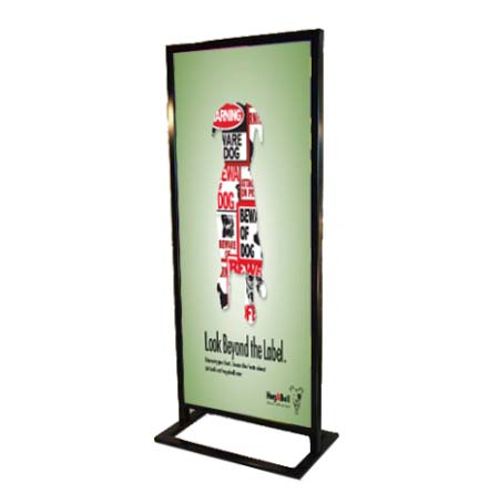 Large, Tall Poster Display Floor Stand 30x70 | Two-Sided, Heavy-Duty Steel Sign Stand, Top Loading