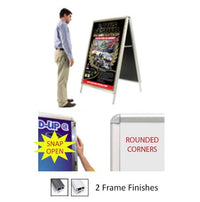 A-Frame 36x48 Sign Holder | Large Snap Frame 1 1/4" Wide with Sleek Radius Edge Corners