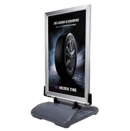 28x44 Outdoor Heavy Duty Curb and Sidewalk Sign Holder for XL Poster Graphics | Double-Sided Snap Frame