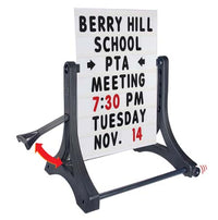 Rolling Swinger Message Board Sidewalk Sign | Two-Sided 24x36 White Letter Board Panel