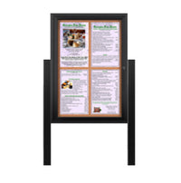 Outdoor Enclosed Menu Cases with Leg Posts (11" x 17" Portrait Menus)