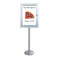 Outdoor Enclosed Dry Erase SwingStand with Gloss White Board | Magnetic Porcelain Steel Marker Board