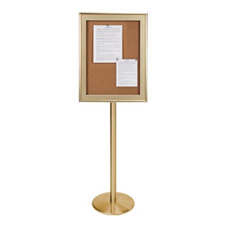 18x24 Metal Framed Designer Bulletin Board with Heavy-Duty Post, Single-Sided Infomation SwingStand