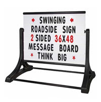 Wide Roadside Sidewalk Sign, 36x48 Outdoor Message Board with Changeable Letters