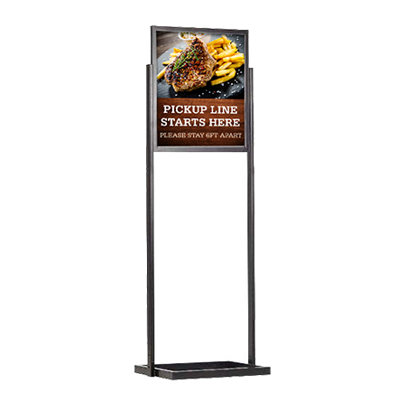 1 Tier 22x28 Sign Stand, Top Load Poster Holder with Two-Post Sturdy Rectangular Base | 2-Sided Viewing